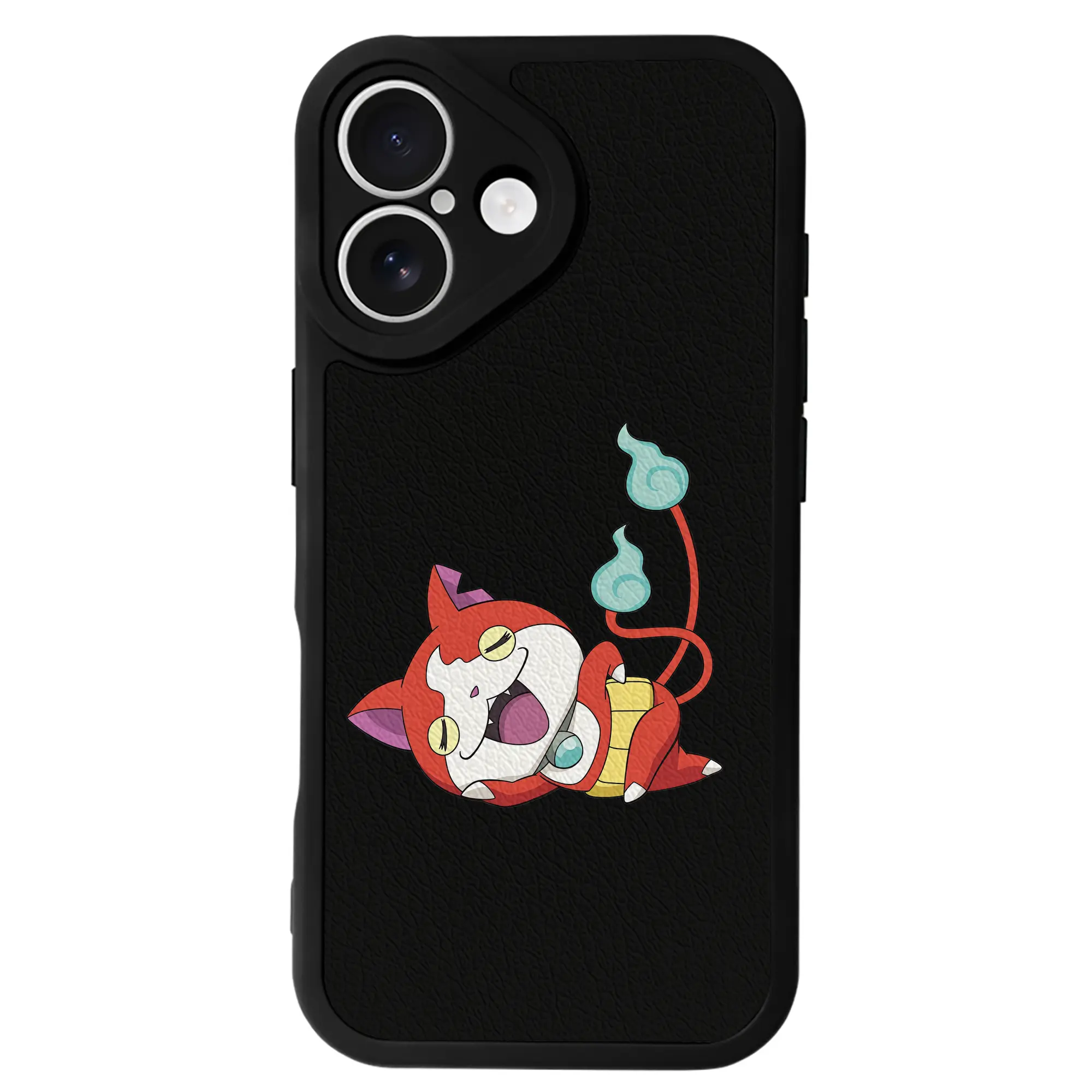 妖怪ウォッチ グッズ,ジバニャン - IPhone 16シリーズ対応 ・ シリコンスマホケース ・ レザー調 ・ 高精度フィット ・ 耐衝撃 ・ ワイヤレス充電対応 ・ 精密カット